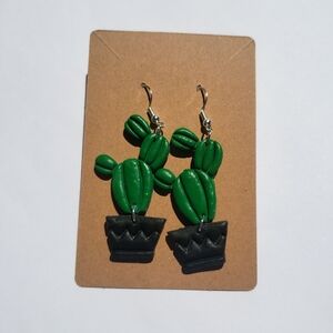 NEW Handmade cactus earrings made for sensitive ears